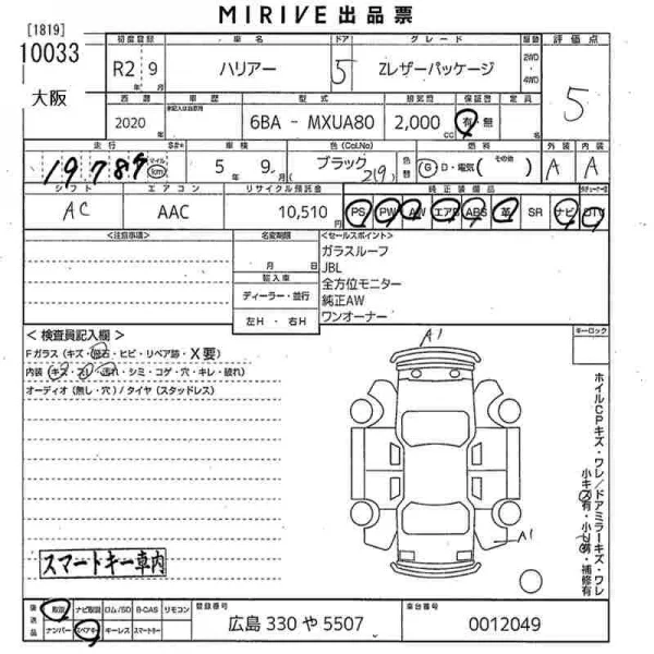 Auction sheet